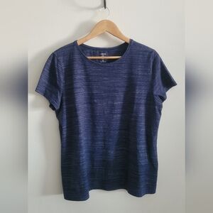 Croft & Barrow The Classic Tee Short Sleeved Crew, Women's XL, Marled Blue